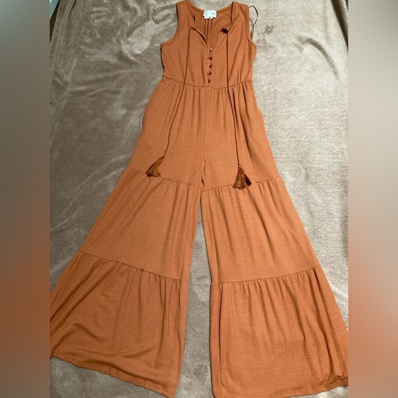 Anthropologie Saturday Sunday Marina Tiered Sleeveless Wide Leg Jumpsuit…XS - Picture 4 of 14